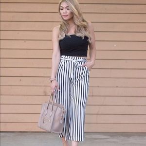 Zara striped wide leg pants